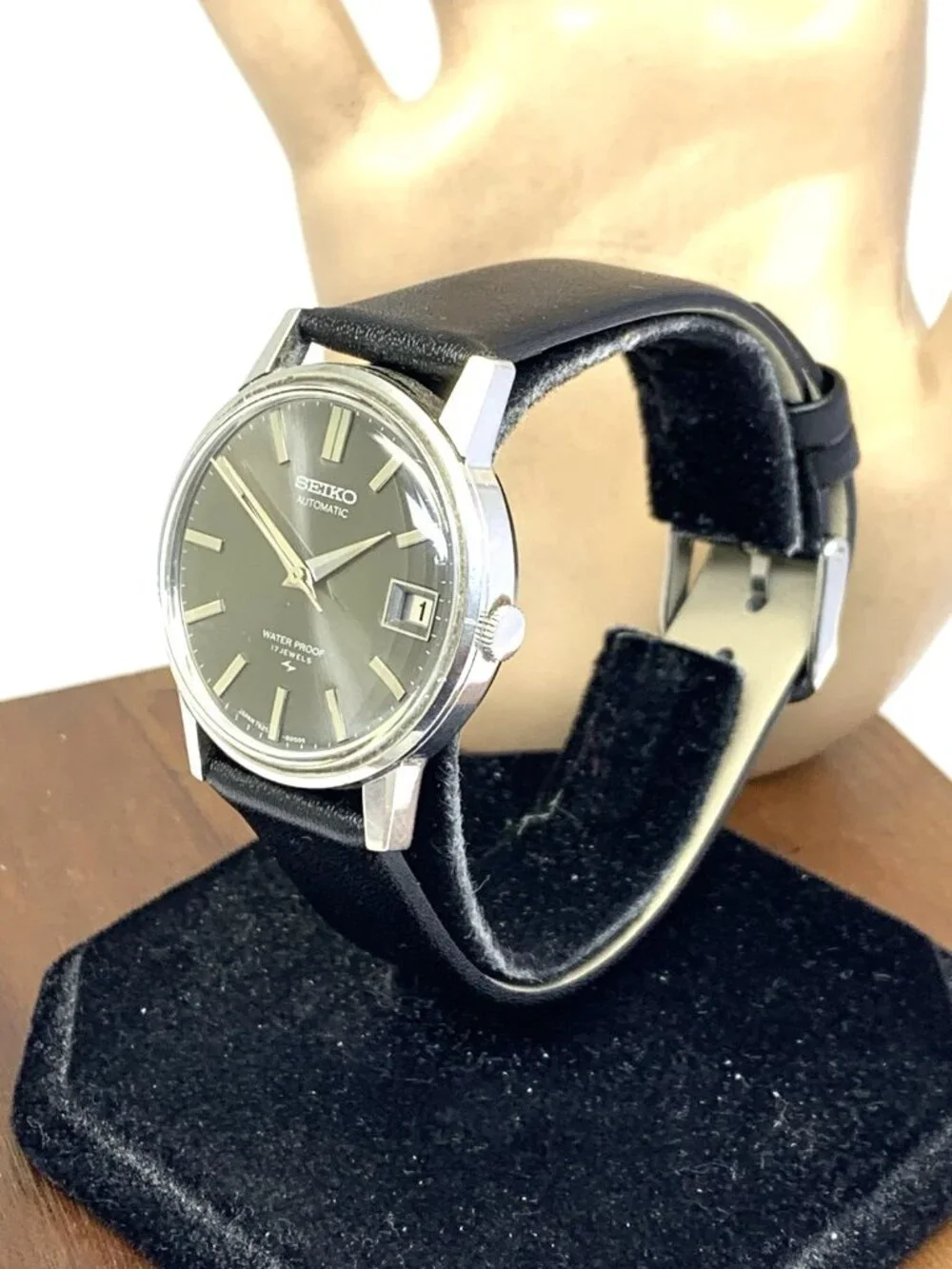 Seiko Men's Watch 7625-8033 Automatic Vintage 1968 Gray Dial Date Leather Strap - Picture 2 of 14